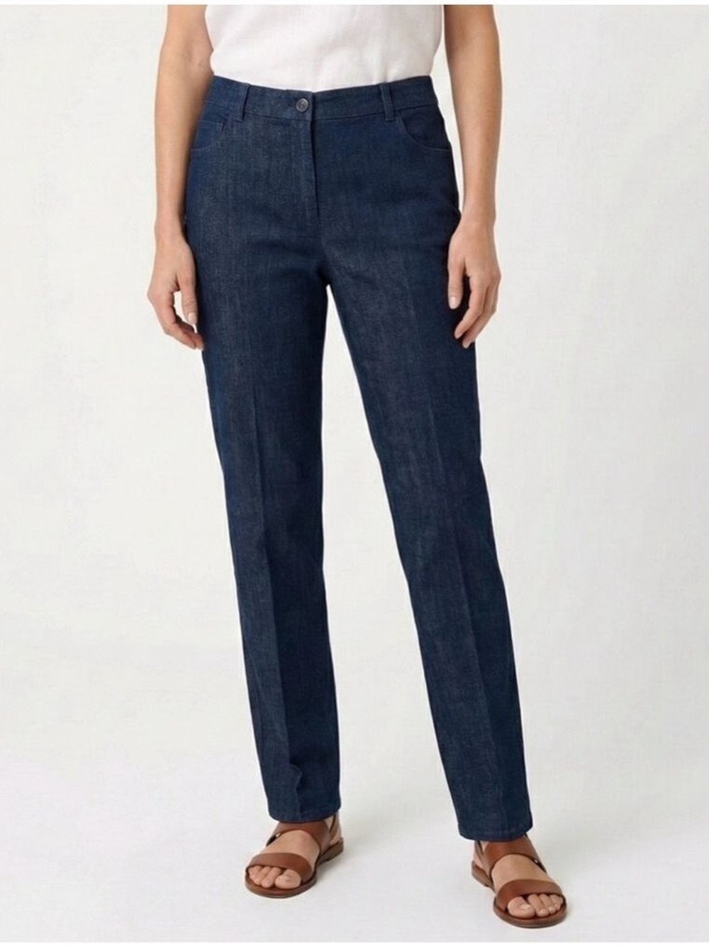 AKRIS 8 dark blue slim skinny jeans classic casual neutral cotton Y2k denim fall
